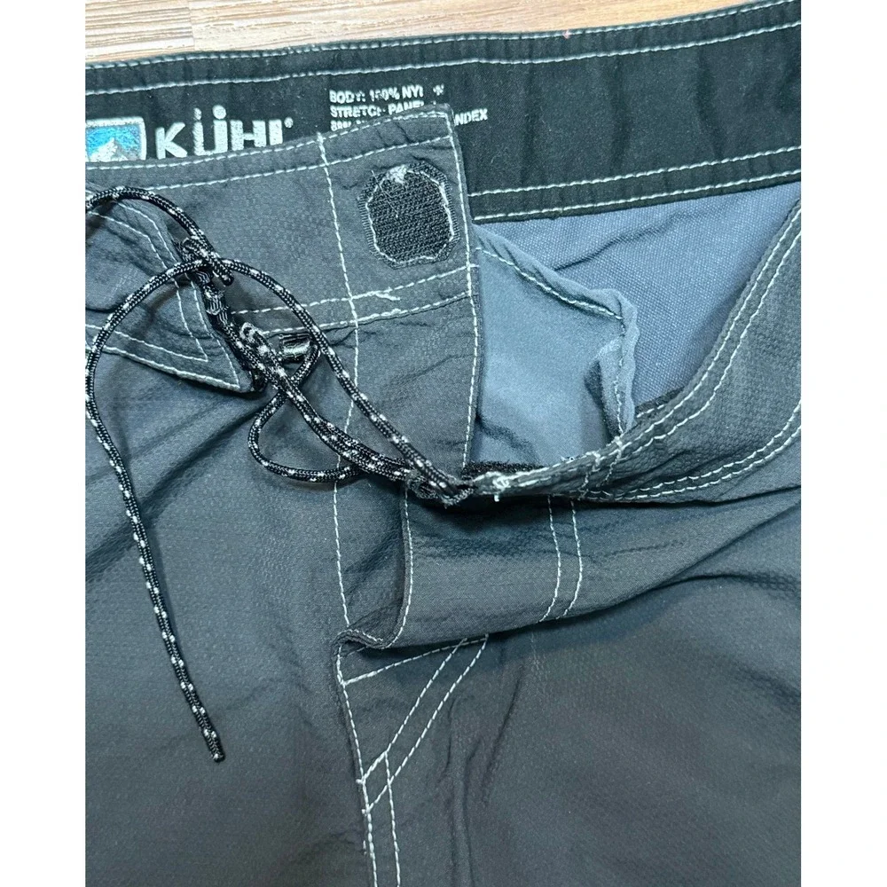 Kuhl Mutiny River Board Shorts Mens Gray Blue Hybrid Swim Trunks Hiking Sz 30